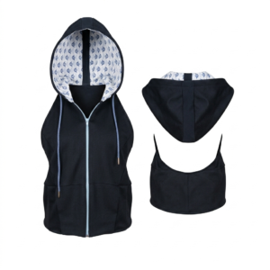 Luxe Edge Hooded Zip Vest